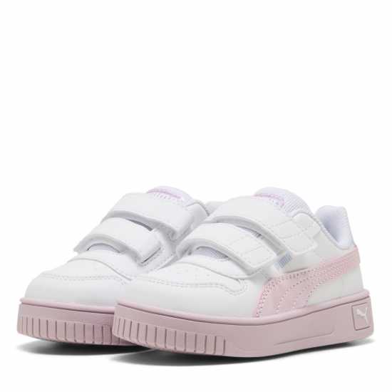 Puma Carina Street V Inf Low-Top Trainers Girls White/Pink Puma Footwear