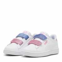 Puma Smash 3.0 Glitz Glam V Child Girl Trainers Бяло/Розово Детски маратонки