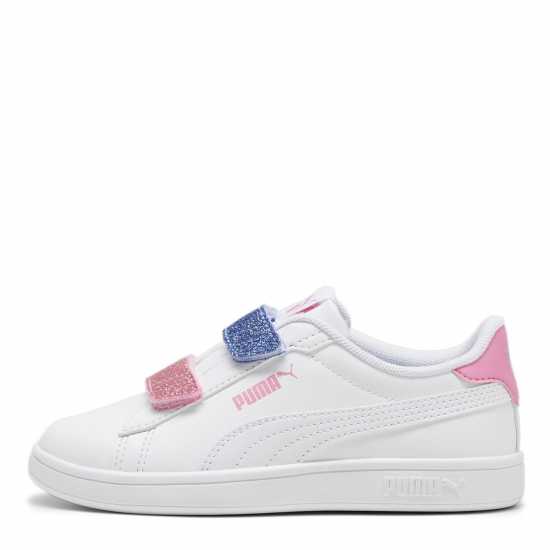 Puma Smash 3.0 Glitz Glam V Child Girl Trainers Бяло/Розово Детски маратонки