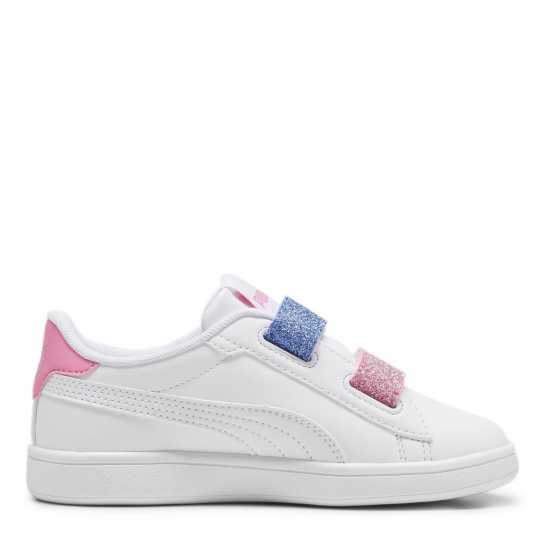 Puma Smash 3.0 Glitz Glam V Child Girl Trainers Бяло/Розово Детски маратонки