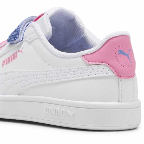 Puma Smash 3.0 Glitz Glam V Child Girl Trainers Бяло/Розово Детски маратонки