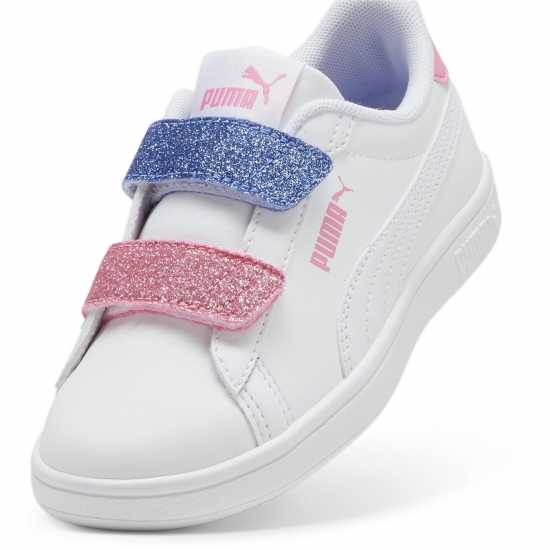 Puma Smash 3.0 Glitz Glam V Child Girl Trainers Бяло/Розово Детски маратонки