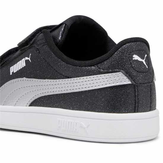 Puma Smash 3.0 Glitz Glam V Child Girl Trainers Черно/сребро Детски маратонки