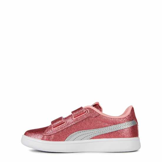 Puma Smash 3.0 Glitz Glam V Child Girl Trainers Розово/Сиво Детски маратонки