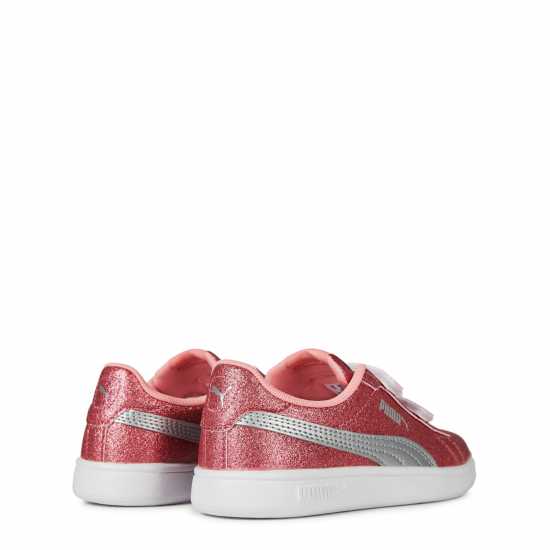 Puma Smash 3.0 Glitz Glam V Child Girl Trainers Розово/Сиво Детски маратонки