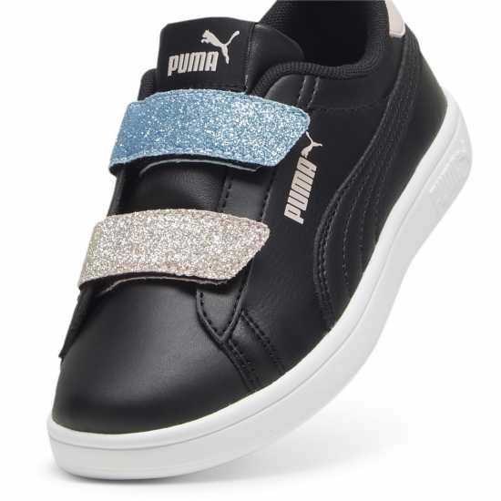 Puma Smash 3.0 Glitz Glam V Child Girl Trainers Черно/Розово Детски маратонки