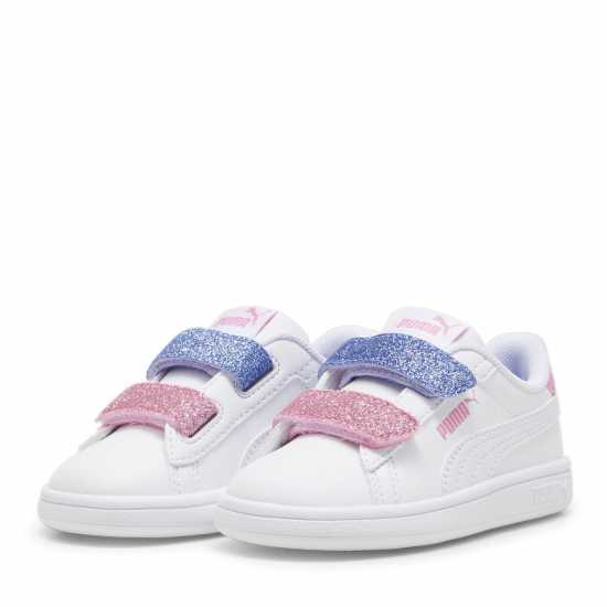 Puma Smash 3.0 Glitz Glam V Infant Girl Trainers Бяло/Розово Детски маратонки