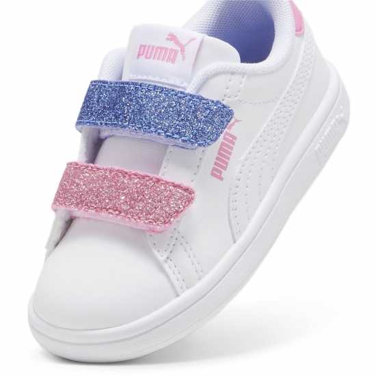 Puma Smash 3.0 Glitz Glam V Infant Girl Trainers Бяло/Розово Детски маратонки