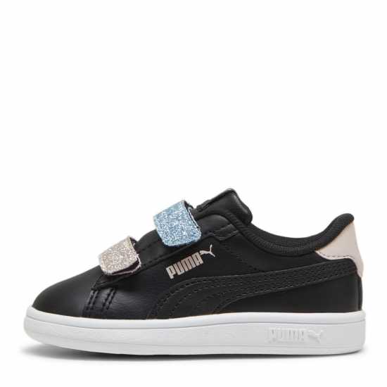 Puma Smash 3.0 Glitz Glam V Infant Girl Trainers Black/Pink Детски маратонки