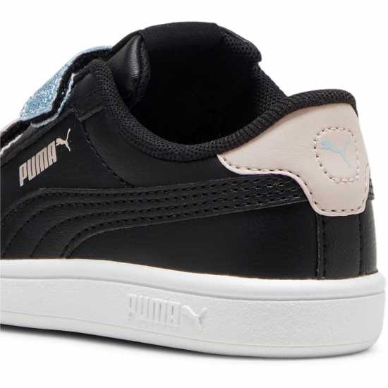 Puma Smash 3.0 Glitz Glam V Infant Girl Trainers Black/Pink Детски маратонки