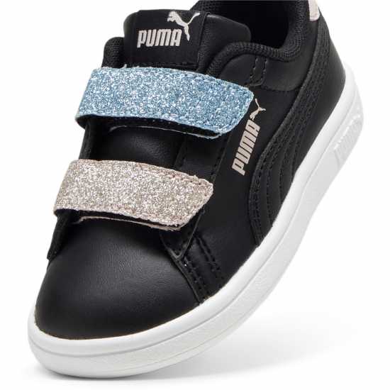 Puma Smash 3.0 Glitz Glam V Infant Girl Trainers Black/Pink Детски маратонки