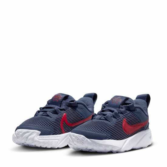 Nike Star Runner 4 Baby/toddler Shoes Морска синьо/червено 