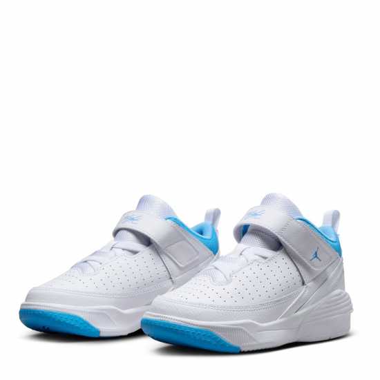 Air Jordan Max Aura 5 Little Kids' Shoes White/Blue Мъжки баскетболни маратонки