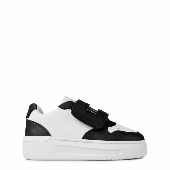 Mallet Hoxton Strap Trainers Infants White Black Бебешки обувки и маратонки