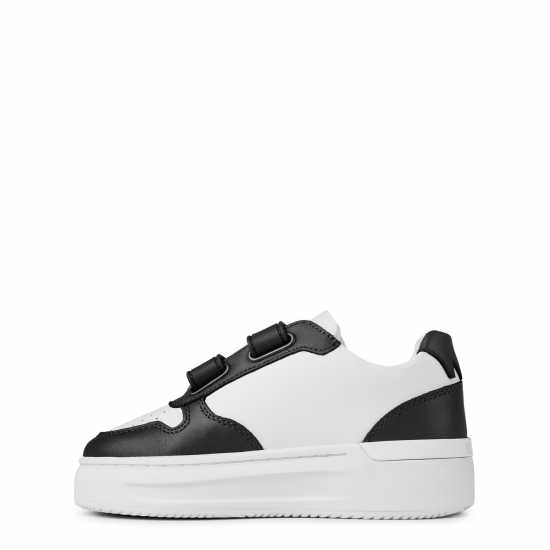 Mallet Hoxton Strap Trainers Infants White Black Бебешки обувки и маратонки