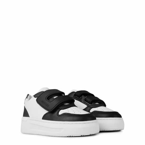 Mallet Hoxton Strap Trainers Infants White Black Бебешки обувки и маратонки