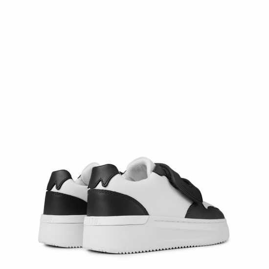 Mallet Hoxton Strap Trainers Infants White Black Бебешки обувки и маратонки