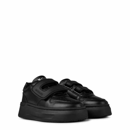 Mallet Hoxton Strap Trainers Infants Black Бебешки обувки и маратонки