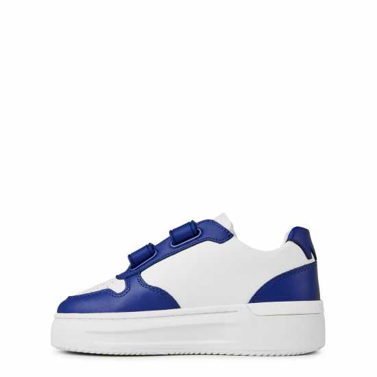 Mallet Hoxton Strap Trainers Infants White Blue Бебешки обувки и маратонки