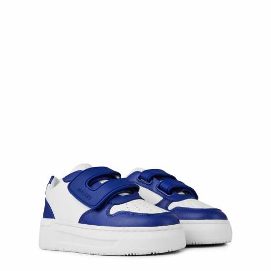 Mallet Hoxton Strap Trainers Infants White Blue Бебешки обувки и маратонки