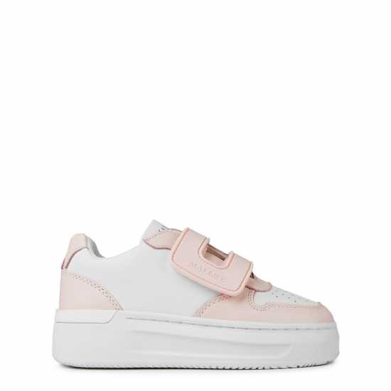 Mallet Hoxton Strap Trainers Infants White Pink Бебешки обувки и маратонки