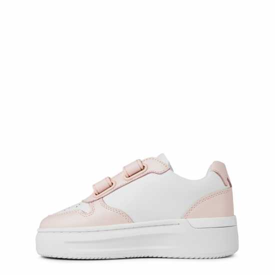 Mallet Hoxton Strap Trainers Infants White Pink Бебешки обувки и маратонки