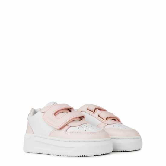 Mallet Hoxton Strap Trainers Infants White Pink Бебешки обувки и маратонки