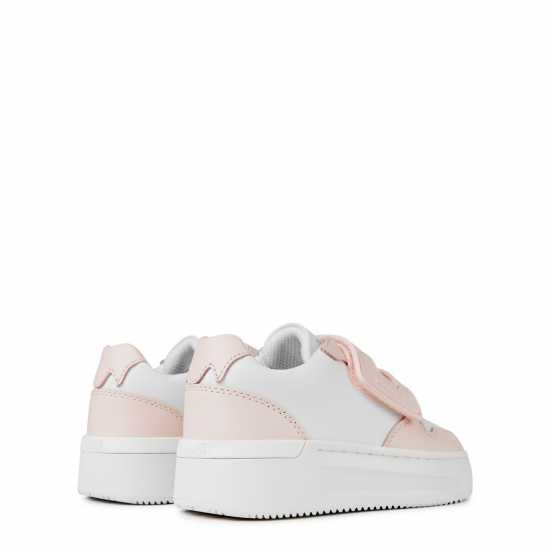 Mallet Hoxton Strap Trainers Infants White Pink Бебешки обувки и маратонки