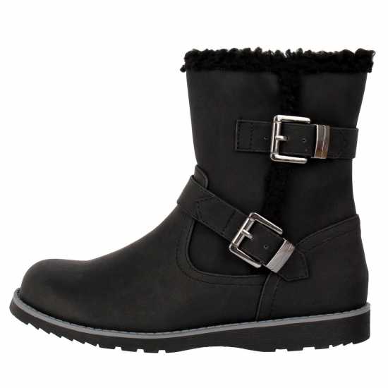 Miso Мотоциклетни Ботуши Faith Child Girls Biker Boots Черно Детски ботуши