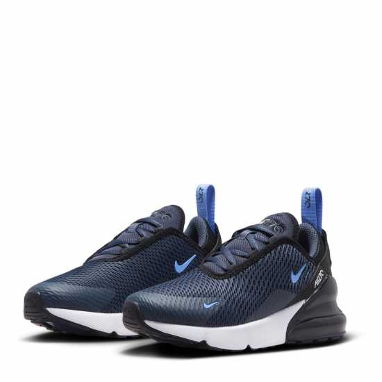 Nike Детски Маратонки Air Max 270 Childrens Trainers Сиво/Синьо 