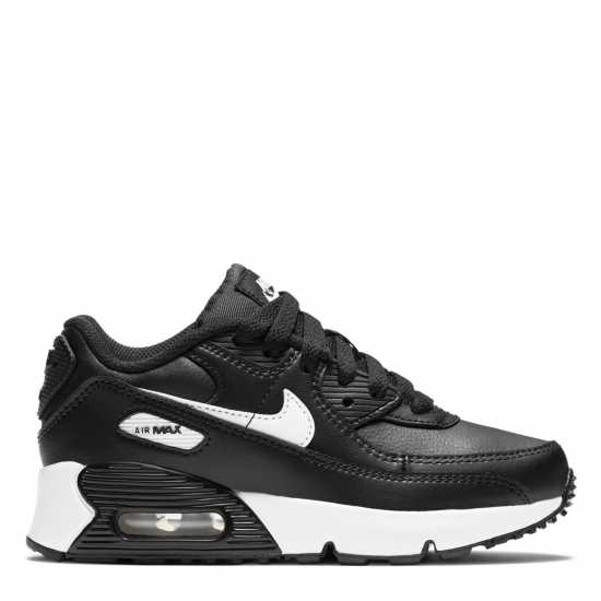 Nike Air Max 90 Little Kids' Shoes Черно/Бяло Детски високи кецове