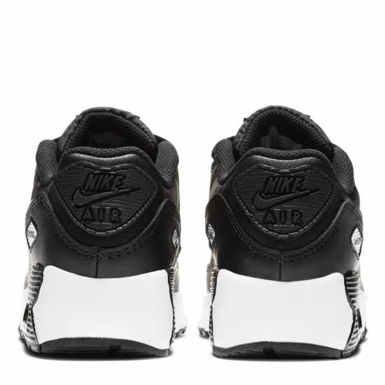 Nike Air Max 90 Little Kids' Shoes Черно/Бяло Детски високи кецове