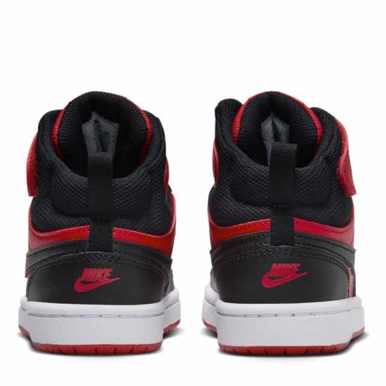 Nike Court Borough Mid 2 Little Kids' Shoe Червен/Черен Детски високи кецове