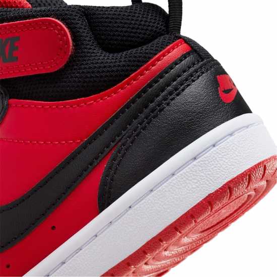 Nike Court Borough Mid 2 Little Kids' Shoe Червен/Черен Детски високи кецове