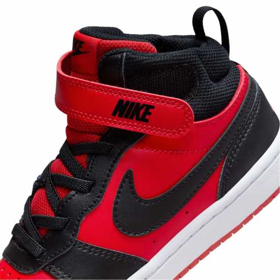 Nike Court Borough Mid 2 Little Kids' Shoe Червен/Черен Детски високи кецове