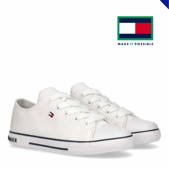 Tommy Hilfiger Ниски Спортни Обувки Vincent Low Top Trainers Juniors Бяло 100 