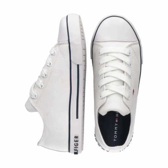 Tommy Hilfiger Ниски Спортни Обувки Vincent Low Top Trainers Juniors Бяло 100 