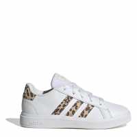 Adidas Маратонки Girls Grand Court Trainers Бяло/Животно Детски маратонки