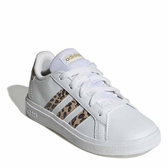 Adidas Маратонки Girls Grand Court Trainers Бяло/Животно Детски маратонки