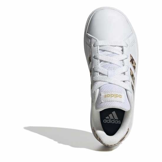 Adidas Маратонки Girls Grand Court Trainers Бяло/Животно Детски маратонки