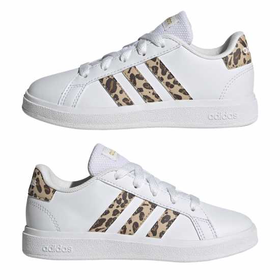 Adidas Маратонки Girls Grand Court Trainers Бяло/Животно Детски маратонки