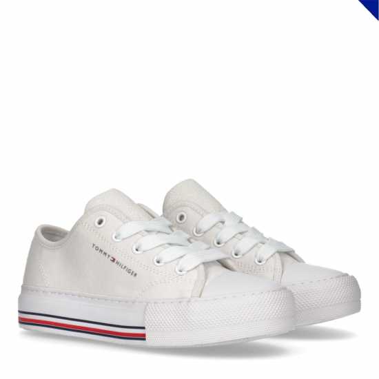 Tommy Hilfiger Tommy Low Lace Snkr Jn42 Бяло 100 Детски високи кецове