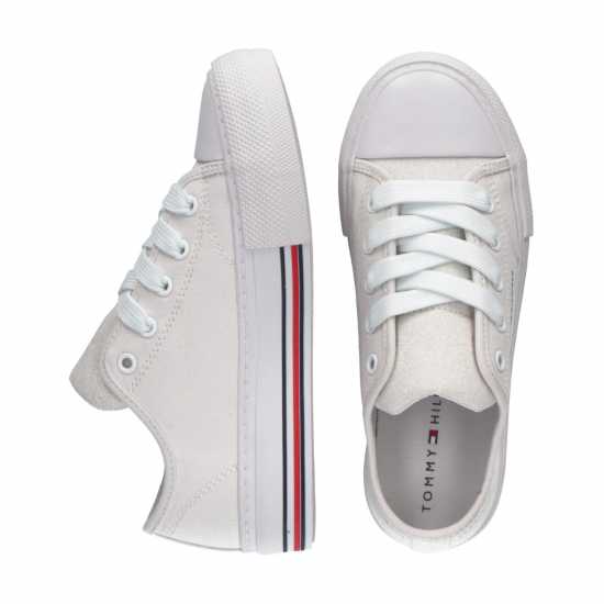 Tommy Hilfiger Tommy Low Lace Snkr Jn42 Бяло 100 Детски високи кецове