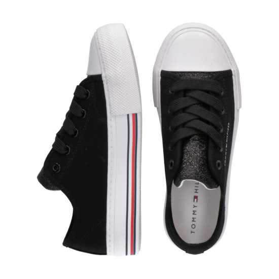 Tommy Hilfiger Tommy Low Lace Snkr Jn42 Черно 999 Детски високи кецове