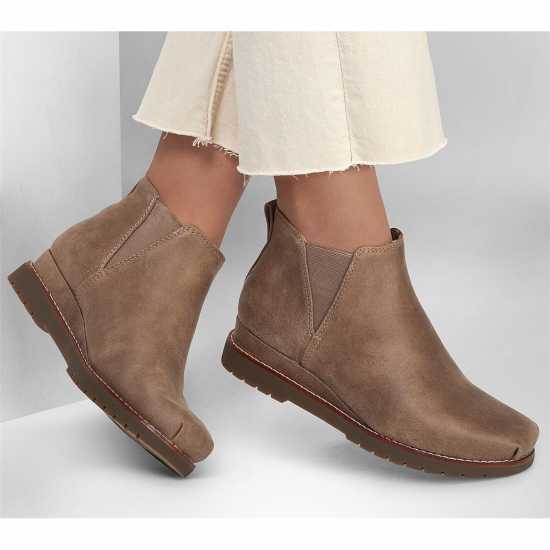 Skechers Ботуши С Ластик На Глезена Chill Wedge Chelsea Boots Girls Тоуп Детски ботуши