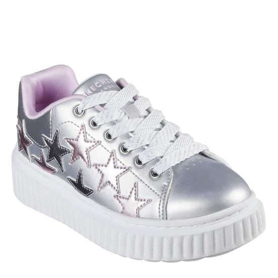 Skechers Lace Up Platform Sneaker W Stars Tr Low-Top Trainers Girls Сребро/Многоцветно Детски маратонки