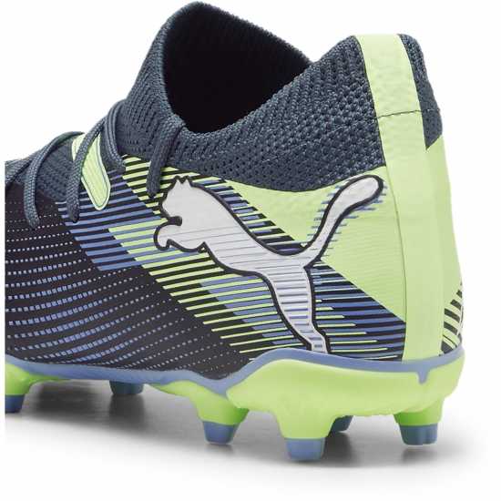 Puma Future 7 Match Rush Childrens Firm Ground Football Boots Сиво/Бяло/Зелено 