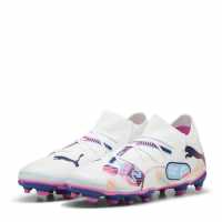 Puma Future 7 Match Rush Childrens Firm Ground Football Boots Бяло/Синьо/Розово Детски футболни бутонки