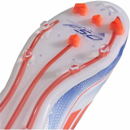 Adidas F50 Pro Childrens Firm Ground Football Boots Бяло/Червено/Синьо Детски футболни бутонки