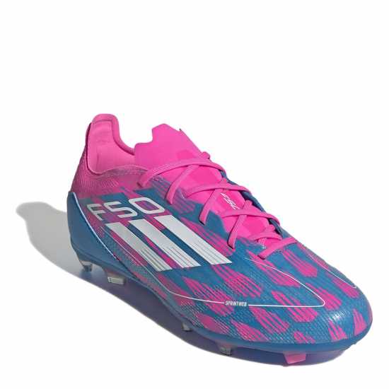 Adidas F50 Pro Childrens Firm Ground Football Boots Синьо/Розово Детски футболни бутонки